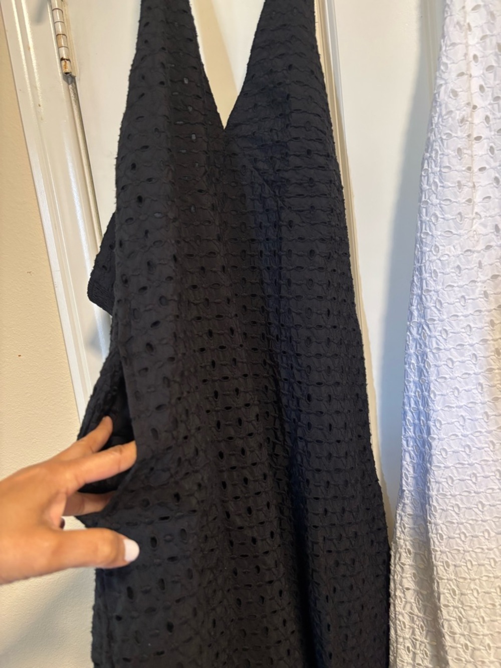 a new day, 2 White and black Halter Eyelet Maxi Dresses X-large - Picture 7 of 9